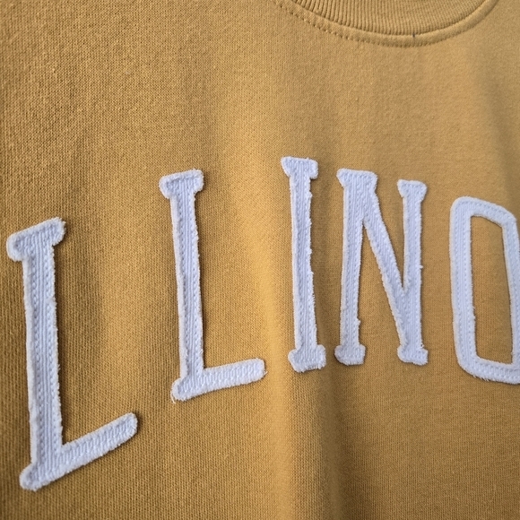 1879‎ Illinois XL Crew Neck Mustard Sweatshirt NWT - Picture 2 of 5